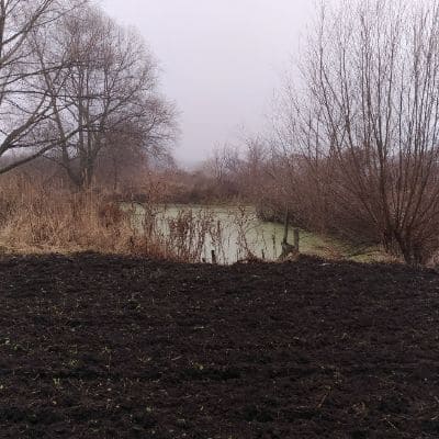 обработаная земля культиватором